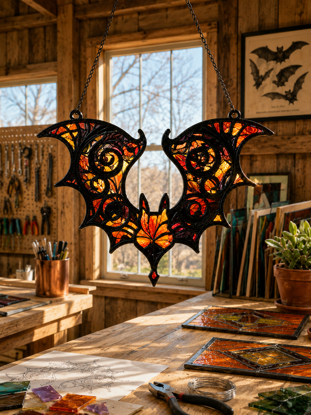 Bat Stained Glass